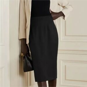 Alexander McQueen Wool Pencil Skirt Black Silk Lining Designer Luxury Flaws 38/2